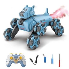 리모컨 로봇 개 360 도 드리프트 스턴트 RC 자동차 장난감 2.4G, Blue, 1개