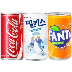 코카콜라&환타오렌지&밀키스190ml X 각10개(총30개) 업소용/콜라/환타/밀키스/탄산음료/미니음료/소캔, 90개, 190ml
