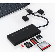 아이폰용 메모리 스틱 프로 듀오 어댑터 5 in 1 SDTFMSCFXD 카드 리더기 PC안드로이드라이트닝 기기용 알루미늄 다중 USB C 라이트닝 OTG 컴팩트 플래시, Ardaddyn 검정