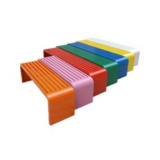 컬러풀 철제 벤치 웨이팅 소파 의자 야외 테라스 학교 오렌지길이 120너비40높이45, 그린길이 150너비40높이45