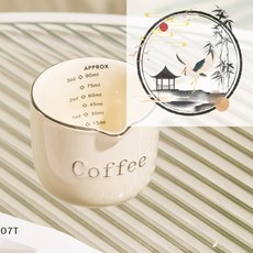 90ML 농축 세라믹 계량컵 액체 우유컵 용기 손잡이, onesize