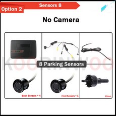 Koorinwoo 자동차 시스템 Parktronic 다이나믹 대시 카메라 후면 미러 주차 센서 전면 스타일링, Option 2, Bla Sensors