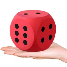 해외 Shappy 7.6cm3인치 폼 주사위 재미있는 대형 교육용 장난감 카와이 자이언트 장식 EVA 점보 빅 스퀘어 빌딩 블록 보드 게임 야간 학습 세션용블루 1개 미국매장정, 이번, 레드.