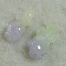 92jade 翡翠紫羅蘭玫瑰花 精緻雕刻 DIY飾品配件 一對, 1個