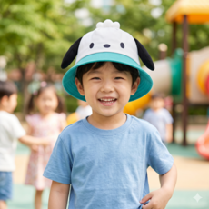 포차코 케릭터가 귀여운 아동 벙거지 모자