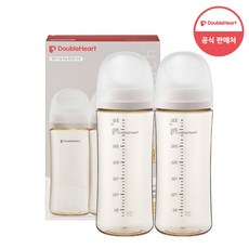피죤 더블하트 3세대 젖병 트윈팩, 그레이, 330ml, 2개