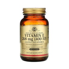 Solgar 솔가 비타민E 400IU 100정 소프트젤 알파 토코페롤 vitamin, 1개