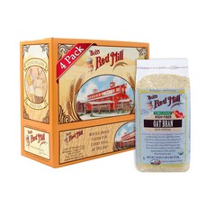 Bob's Red Mill 유기농 귀리 브랜 핫 시리얼 510g(18온스) (4팩), 510g