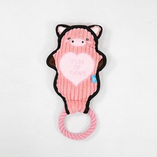 강아지 동물 손잡이 터그 장난감, 돼지, 1개