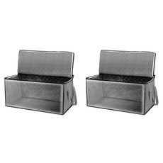 용량 옷 보관 가방 부직포 접이식 이불 뚜껑 지퍼 옷장 정리함, 색상: 2. 2PCS