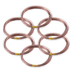 코히모 와이어 공예 철사 공예용 알루미늄 2.0MM x 5M 6개 세트 3W170, 1세트, 브라운