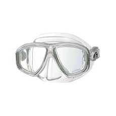 problue MS-252B Ornata 專業潛水面鏡，黑矽膠，浮潛/自潛/水肺適用, MS-252 白色(透明矽膠)