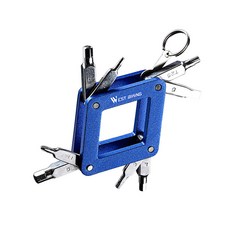 시그니처베이지 자전거 휴대용 수리 정비 키트 육각 공구 멀티툴 YPZ320, 블루, 1개