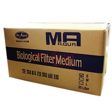 MR.AQUA 水族先生 生物科技陶瓷環 20L 箱裝 (S/M/L) 魚缸過濾材料, 1個, S-010生物科技陶瓷環 20L-L