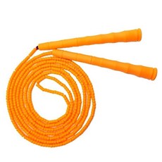 長柄軟珠節竹節跳繩，學生專用不打結花式初學不繞繩加長三米成人, 1個, 竹形柄 3米 全橘