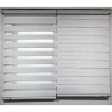 위즈덤 국내제작 럭셔리 라이트그레이 우드룩 콤비블라인드 도톰하고 세련된 디자인 햇빛 차단 OK 브라인드/커튼/커텐