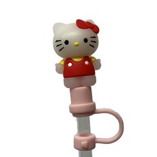 귀여운 캐릭터 텀블러 실리콘 빨대 마개 커버 50종 모음 뚜껑 꽃 동물 러브 7mm, 1개, 키티