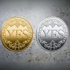 점심메뉴 선택장애 해결 YES NO 운명 결정 코인 벌칙 킹받는 재밌는 동전, 실버