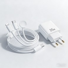 Bolt Wave 아이폰/애플워치 3in1 멀티 충전기 케이블, 1세트, 흰색, 1m