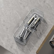 이지유 길이조절 서랍 정리 트레이 다용도 칸막이 수납 수저 정리함 아크릴 오거나이저, 투명, 1개