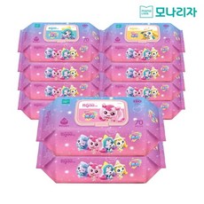 모나리자 캐치티니핑 유아용 물티슈 캡형, 10개