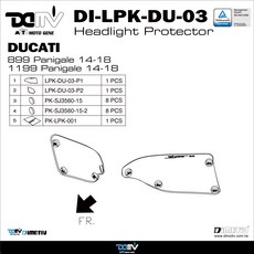 DIMOTIV Ducati 899 Panigale 14-18 / 1199 Panigale 14-18 頭燈護片, 透明, 1個