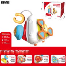 QRU 十面體動動樂嬰兒手抓球益智力訓練四面體忙碌球寶寶早教玩具, 1個, 【英文彩盒國內勿購】四面體兒童忙碌球