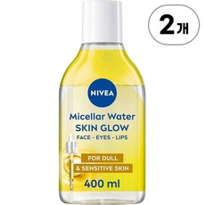 니베아 스킨 그로우 세럼 미셀라 워터 NIVEA Skin Glow Serum Micellar Water 400ml, 2개