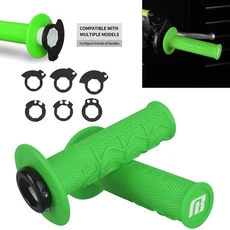 NIBBI 오토바이 그립 핸들 바 범용 모토크로스 잠금온 세트 혼다 EXC CRF YZF KXL RM 7/8 인치 오프로드, 01 Green