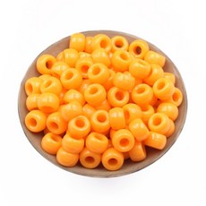 밝은 멀티컬러 원형 아크릴 비즈 지름 9mm 구멍 3.5mm, 오렌지, 115개