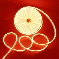 LED 네온 아트플렉스 DIY 줄조명 DC12V 5M 8x15mm 전원 어뎁터 포함, 1개, 12v 8mm 레드
