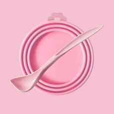 福媽寵物 寵物罐頭矽膠保鮮蓋 (附矽膠湯匙), 粉色, 灰色, 綠色, 藍色, 1個