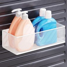 워촹스 세탁실 마그네틱 철제 바구니 자석이강한 자석 수납선반 대용량, 화이트