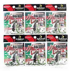 카쿠쯔리극세구레(1팩-6봉) 구레바늘 파래새우전용바늘 벵에돔 뱅애돔 녹색바늘 이소애비 크릴바늘, 1개입, 1개