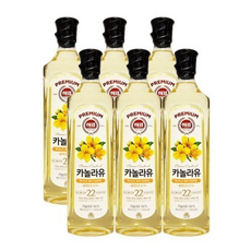 해표 프리미엄 카놀라유 (유채유), 900ml, 6개