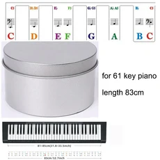 피아노 키보드 스티커 88 이동식 음악 노트 61 초보자를위한 전기 오르간 라벨 가이드, 02 66 key colorful