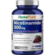 누사퓨어 니코티나마이드 500mg 레스베라트롤 180베지캡슐