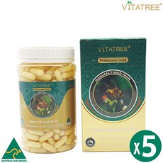 [비타트리](5통) 비타트리 프리미엄 골드 로얄제리 1600mg 365 소프트젤캡슐, 5세트, 365정