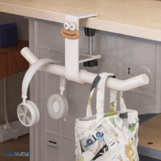 뉴밸코 책상 가방걸이 양방향 클램프형 거치대, 밀크아이보리, 1개