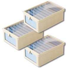 아모르주 옷 정리 수납함 먼지커버 수납 정리함, 소프트 베이지 3개