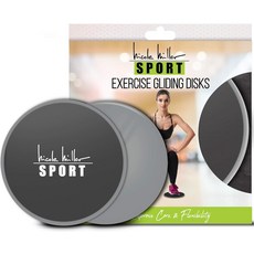 니콜 밀러 운동용 슬라이더 2PK 양면 길더 스트렝스 슬라이드 디스크는 스트레치 코어 운동을 위해 모든 표면에서 부드럽게 작동합니다, Black