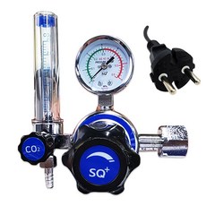 위더스 220V CO2 조정기 이산화탄소 용접 레귤레이터 가스 압력 게이지 숏 단심보 SQ-CR352S, 1개