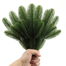 크리스마스 소나무 바늘 가지 1 화환 눈 잎 사이프러스 무리 20 장식 식물 인공 개 나뭇 트리, Style A, 20PCS