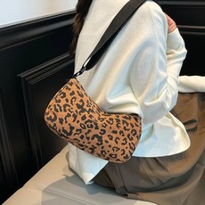 투니스 여성 레오파드 만두 모양 코듀로이 숄더 크로스백
