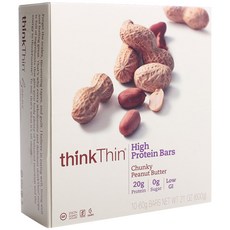 thinkThin 花生醬高蛋白棒 20g, 1盒, 600g
