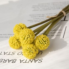 仿真花 六叉小泡沫果 泡沫果束 居家裝飾擺設 拍照道具 假花束, 1個, 黃色, 黃色