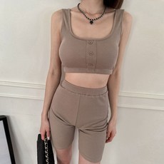 LULUS 華夫格罩杯背心短褲套裝 A01230171