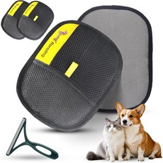 머리카락보풀 제거 도구가 있는 Rorodog 2PCS 반려동물 털 장갑 개와 고양이를 위한 재사용 가능한 매직 브러시 소파 카펫 카시트에서 개고양이