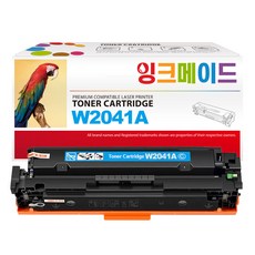 잉크메이드 HP W2040A X 칩장착 재생토너 M454dn M454dw M454nw M479dw M479fdn M479fdw M455dn M408f W2041A W2040X, 02-2.파랑A, 1개
