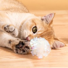 크레용펫 고양이 장난감 바스락 공 반짝이는 바스락볼, 1개, 혼합색상